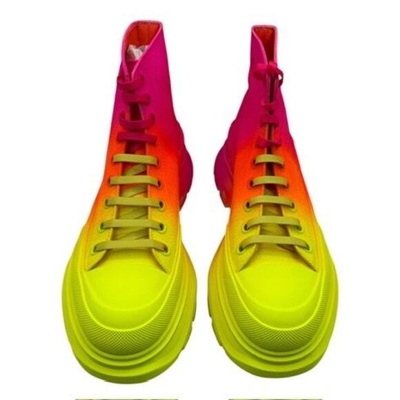 Alexander McQueen Men’s GradientSneaker Boots – Yellow/Orange/Pink – Size IT 40 main image 11